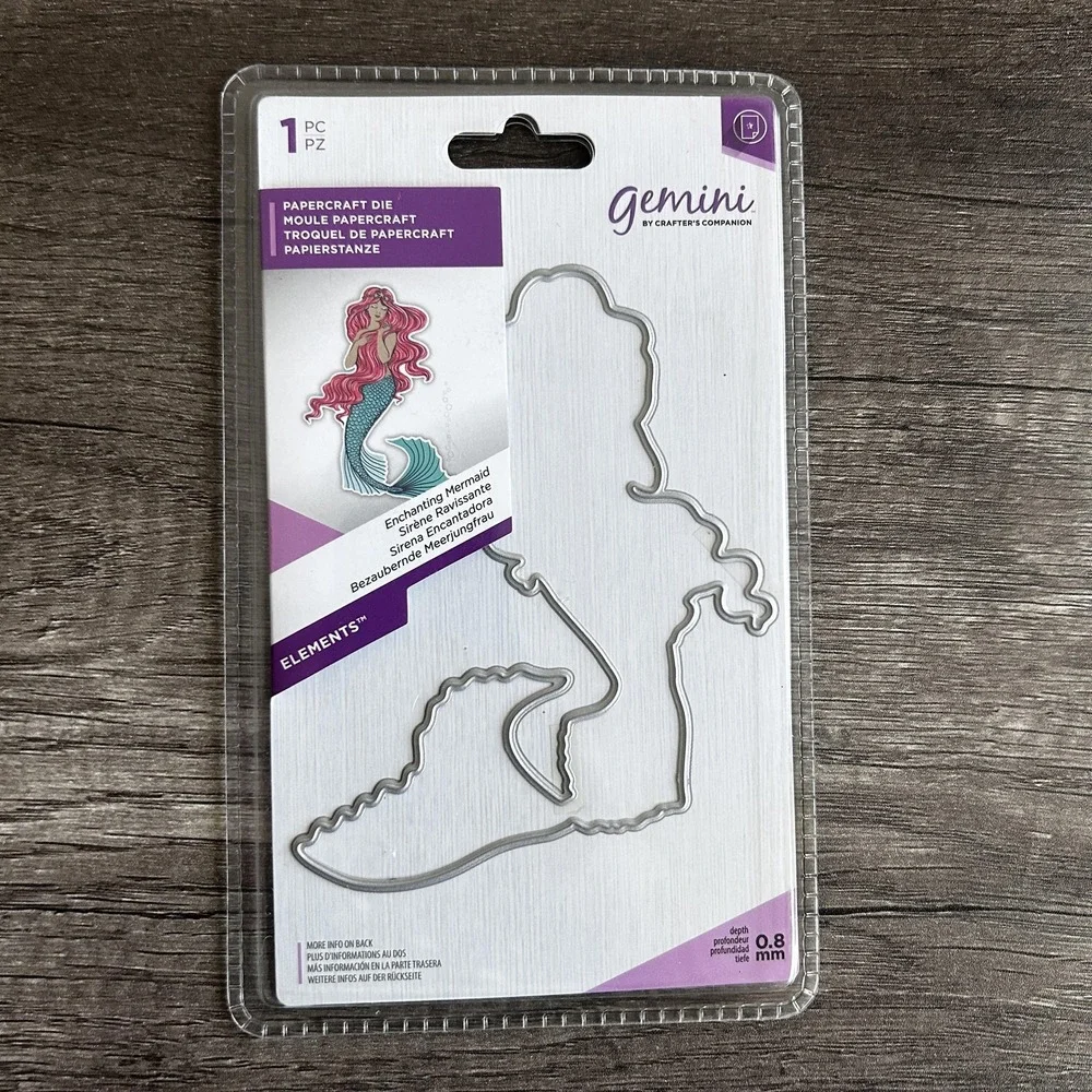 Gemini Enchanting Mermaid Papercraft Die Crafters Companion 3.9x4.9in Cardmaking